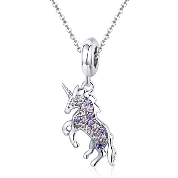 925 Sterling Silver Unicorn Diy Beaded Bracelet Necklace Set Pendant Beads Style + Charms & Pendants