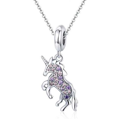925 Sterling Silver Unicorn Diy Beaded Bracelet Necklace Set Pendant Beads Style + Charms & Pendants