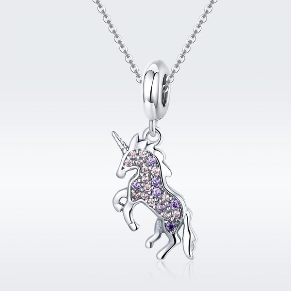 925 Sterling Silver Unicorn Diy Beaded Bracelet Necklace Set Pendant Beads Style + Charms & Pendants