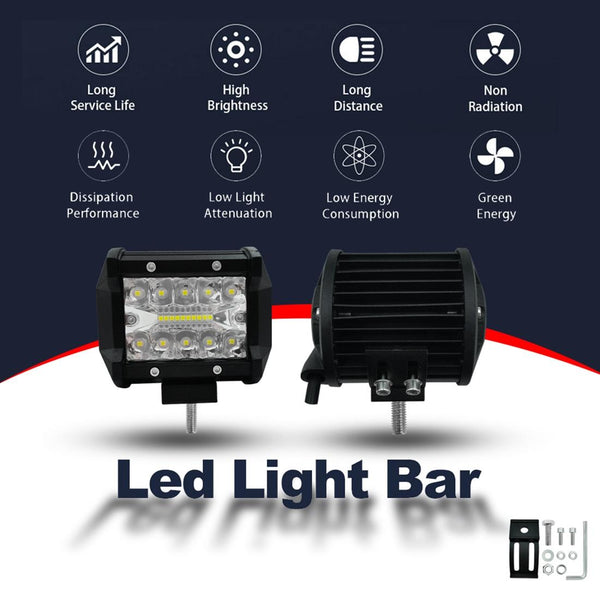 4 Inch 15W 1500Lm Led Strip Lamp Working Refit Off Road Vehicle Light Roof Led Car Lights