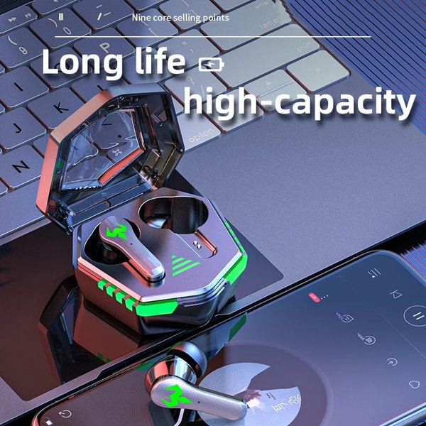 Low Latency Wireless Bluetooth Game Earphones With Colourful Lights Non Digital Display Earbuds