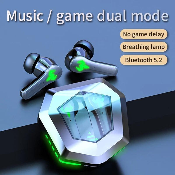 Low Latency Wireless Bluetooth Game Earphones With Colourful Lights Non Digital Display Earbuds
