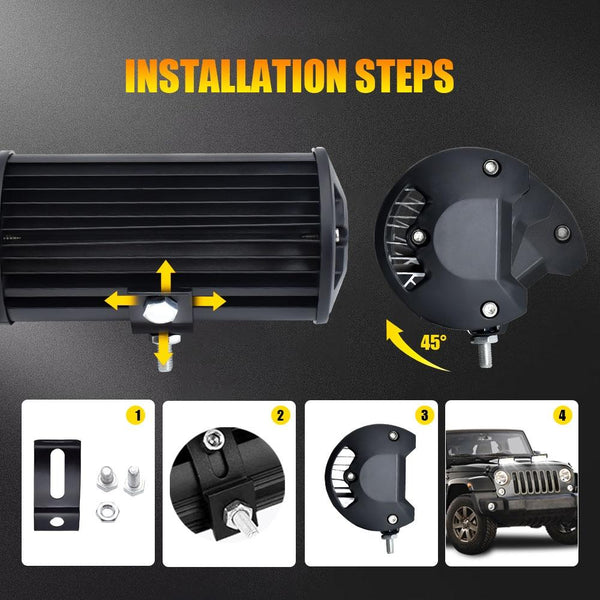 7 Inch 15W Led Strip Light 3 Row Roof Lamp Off Road Car Refit Yellow White Beam Led Car Lights