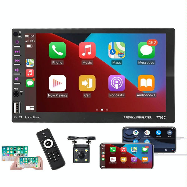 7 Inch Car Double Butt Mp5 Bluetooth Player + 4 Light Camera Video In Dash Units W/O Gps