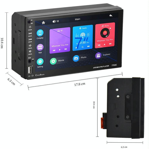 7 Inch Car Double Butt Mp5 Bluetooth Player + 4 Light Camera Video In Dash Units W/O Gps