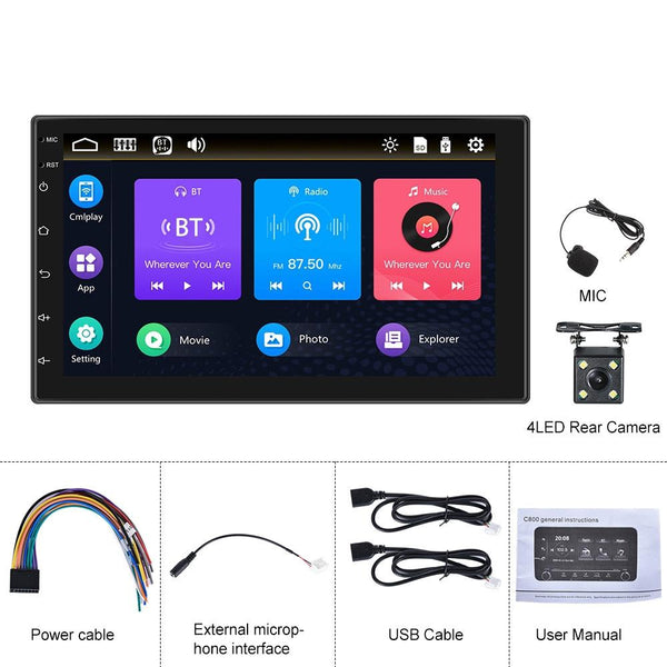 7 Inch Touch Dual Ingot Mp5 Bluetooth Player + 4 Lights Camera Other Car Audio