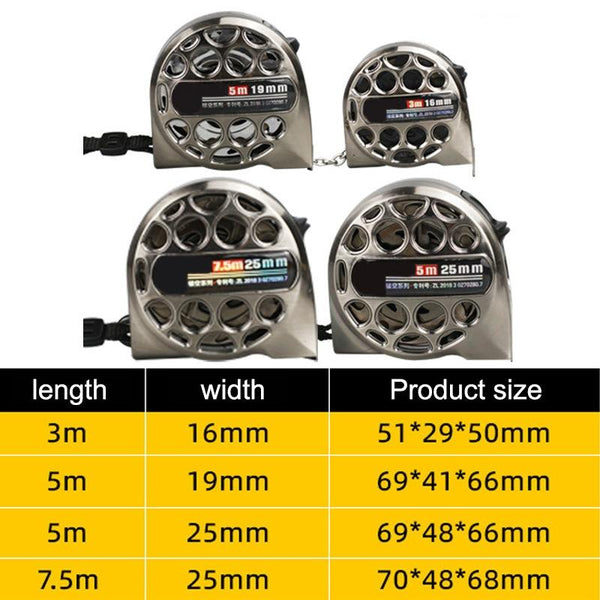 Waterproof Hollow Steel Tape Measure Rust Proof Metal Ruler 5M 19Mm Tape Measures