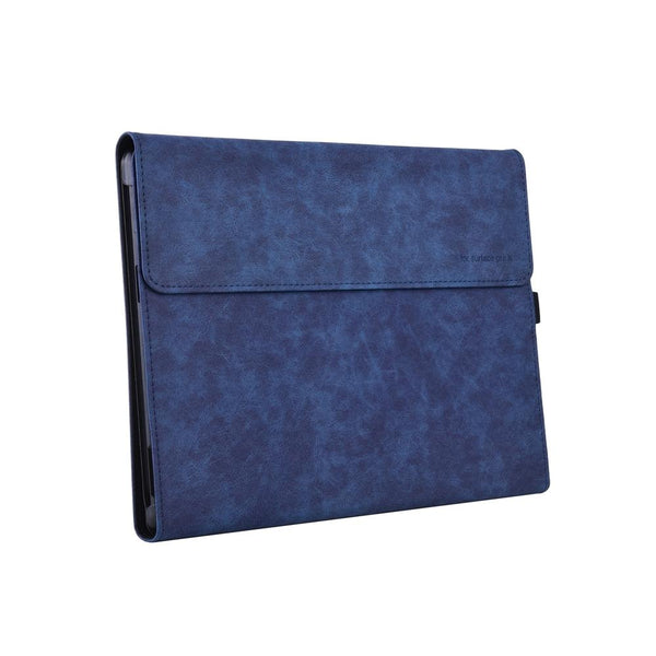 Dark Blue Leather Tablet Case For Microsoft Surface Pro X 13 Inch Laptop Cases & Bags