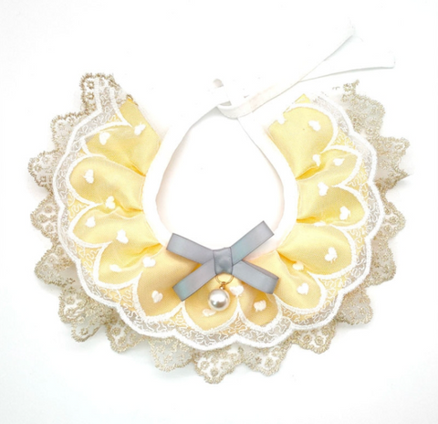 Pet Bib Saliva Towel Lace Pearl Pendant Dog Collar Size Dog Collars