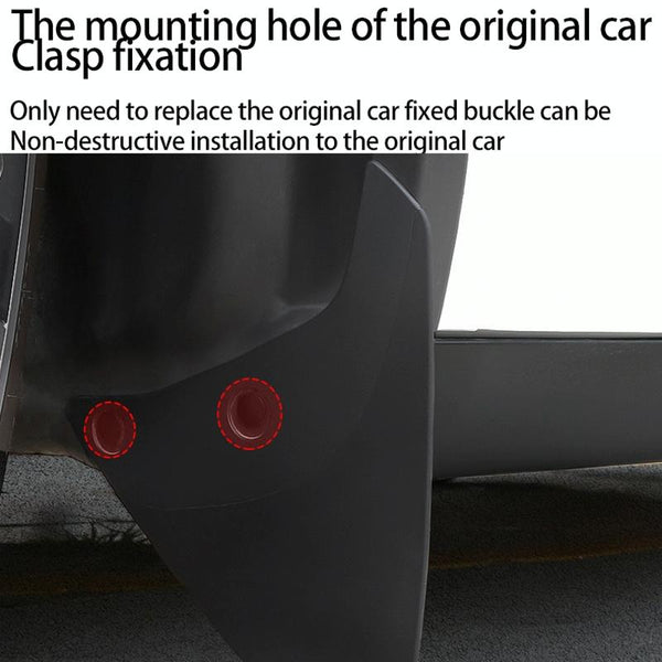 4Pcs / Set Splash Guards Matte Fender No Drilling Required Upgraded Pp Material For Tesla Model 3 Mud Flaps