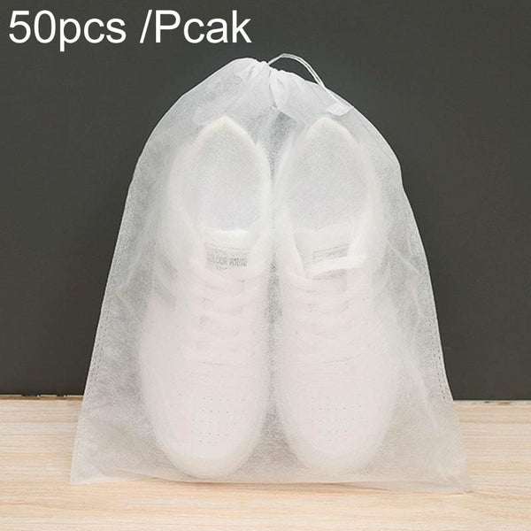 50 Pcs Thickened Non Woven Shoe Storage Bag Portable & Sunscreen 50Pcs /Pack 32X38cm Middle Shoe Bags