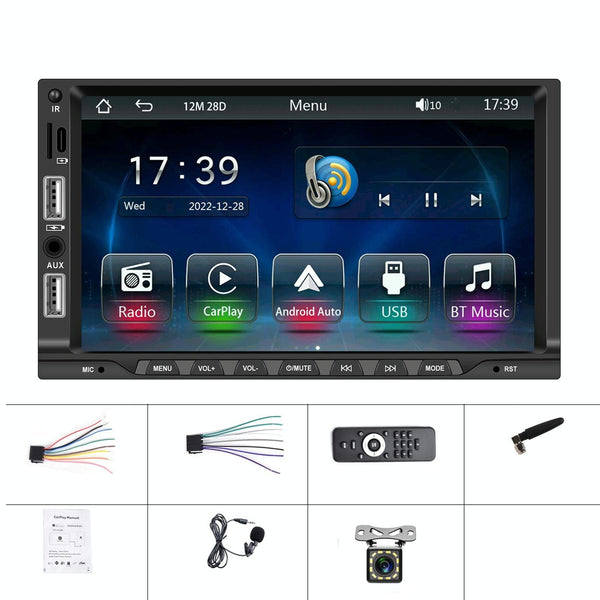7 Inch Car Mp5 Player Carplay / Android Auto Mirror Link Bluetooth With 4 Light Camera Video In Dash Units W/O Gps