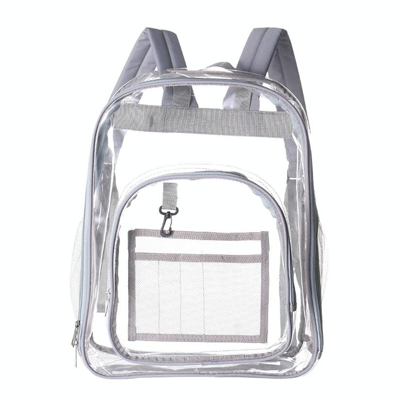 Waterproof Pvc Backpack For Students Compact And Durable Light Grey Backpacks