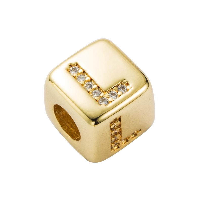 Brass Micro Inlaid Couple Red String Diy Bracelet Style L Charms & Pendants