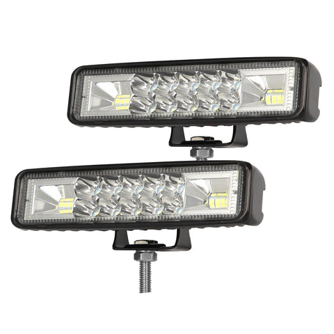 2 Pcs Car 6 Inch Dual Row Mixed Light Strip Lamp Floodlight & Spotlight Work Led Car Lights