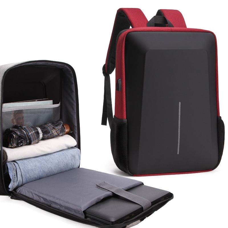 Men Anti Theft Hard Shell Backpack With Alloy Frame Red Backpacks