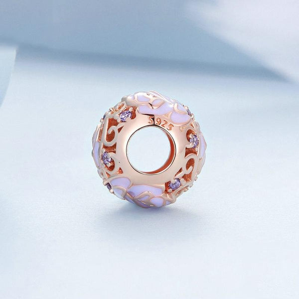 925 Sterling Silver Purple Rose Beads For Diy Accessories Craft Beads