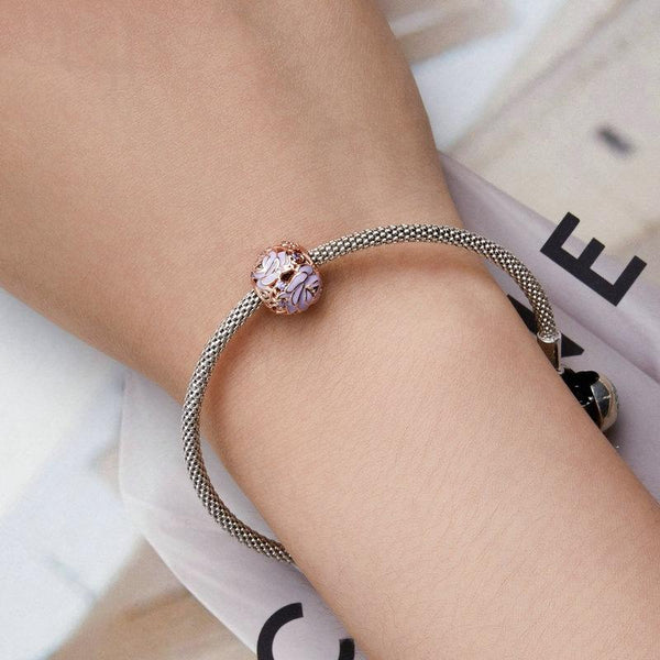 925 Sterling Silver Purple Rose Beads For Diy Accessories Craft Beads