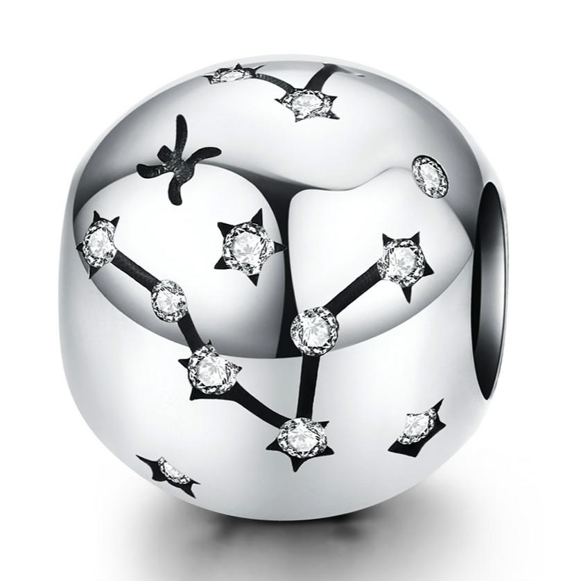 925 Sterling Silver Diy Zodiac Bracelet Beads Constellation Accessory Pisces Style Charms & Pendants