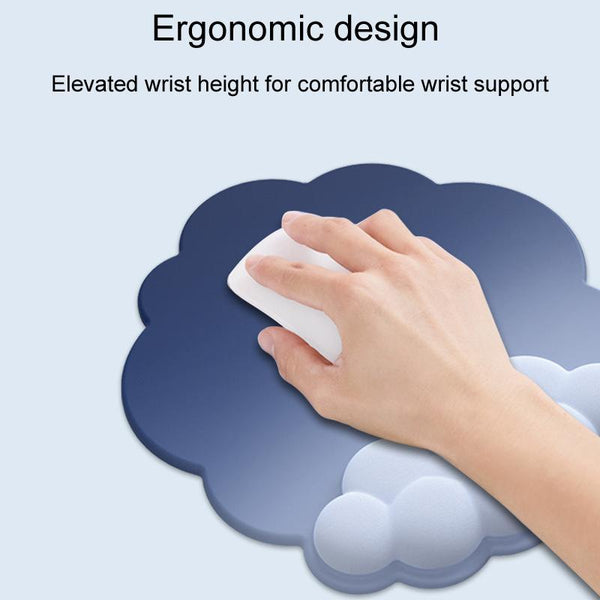 3 Piece Cloudy Gradient Memory Foam Wrist & Mouse Pad Set Blue+Gray Mouse Pads & Wrist Rests