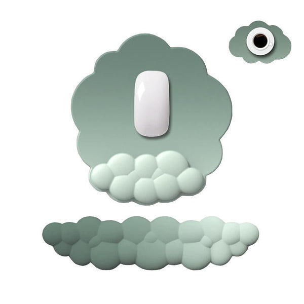 3 Piece Cloudy Gradient Memory Foam Wrist & Mouse Pad Set Blue+Gray Mouse Pads & Wrist Rests