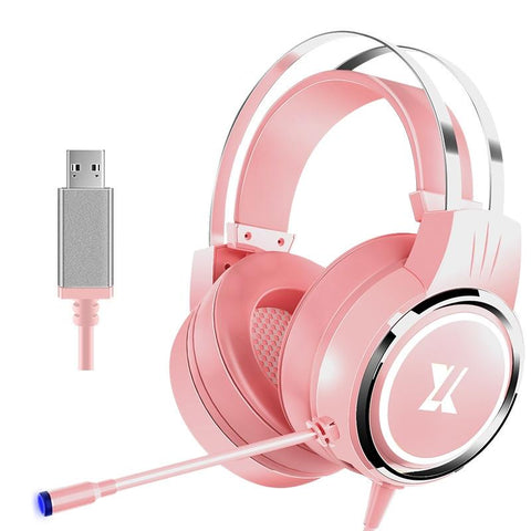 7.1 Gaming Headset With Mic Pink Headsets