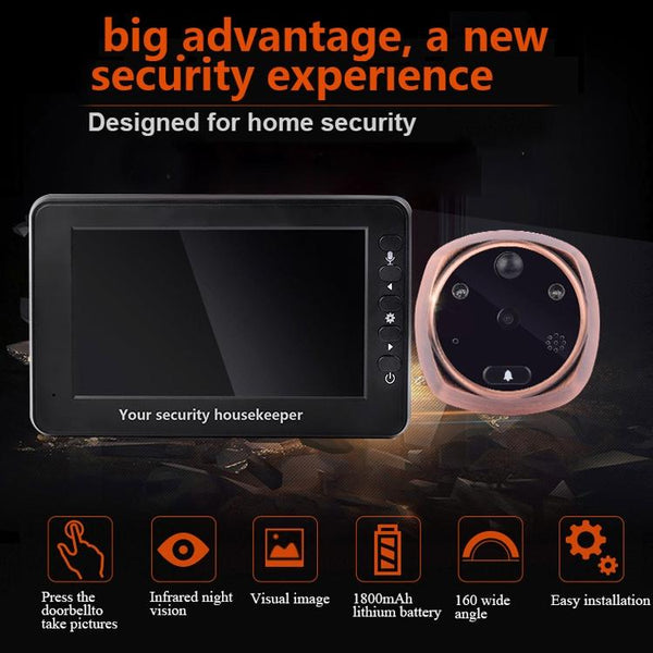 Smart Doorbell With 4.3 Display 3.0Mp Camera Motion Detection Night Vision & Tf Card Support 32Gb Max Smart Doorbells