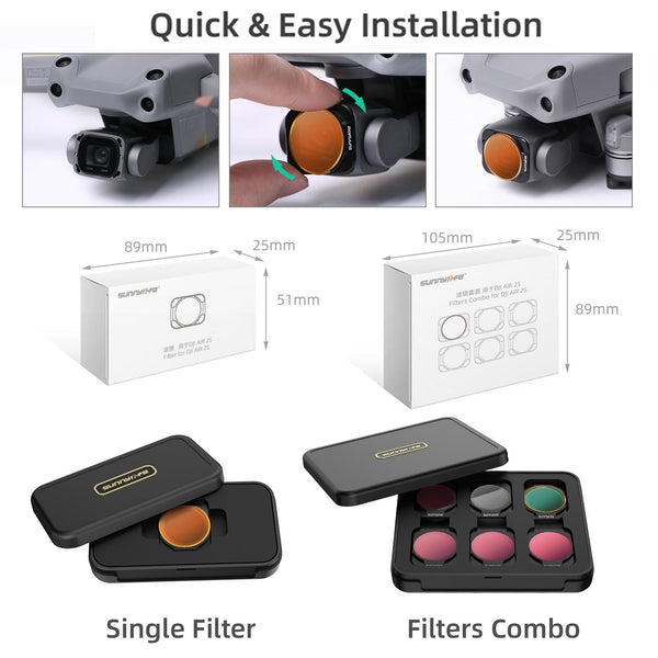 4 In 1 Lens Filter For Dji Air 2S Mcuv Cpl Nd4 Nd8 Camera Drone Accessories
