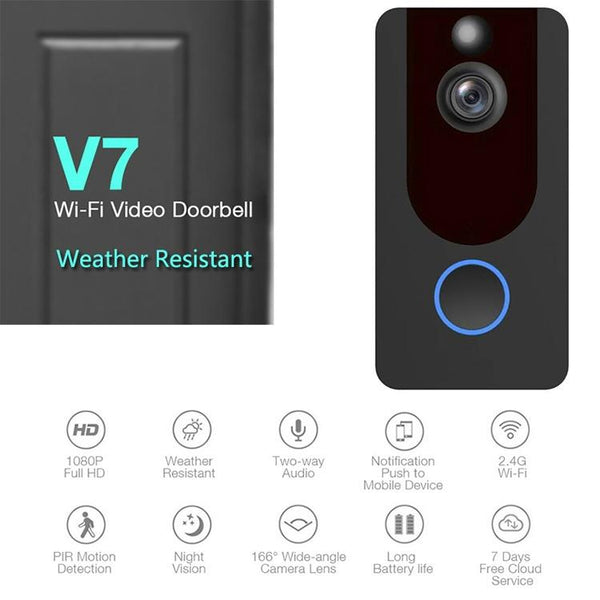 1080P Full Hd Wifi Security Doorbell With Intercom And Weather Resistance Smart Doorbells