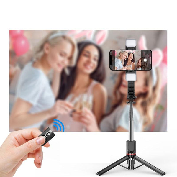 Bluetooth Remote Selfie Stick With Detachable Fill Light And Tripod For Audio Video Selfie Sticks