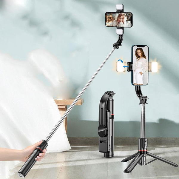 Bluetooth Remote Selfie Stick With Detachable Fill Light And Tripod For Audio Video Selfie Sticks