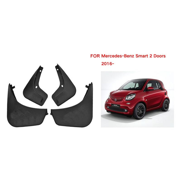 For Mercedes Benz Smart 2 Door 2016 2021 4Pcs / Set Car Auto Soft Plastic Splash Flaps Fender Guard Fenders & Mud Guards