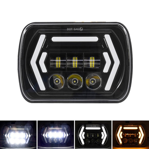 Car 7 Inch Square Dc9 30V Led Headlight Modification Accessories For Jeep Wrangler Led Car Lights