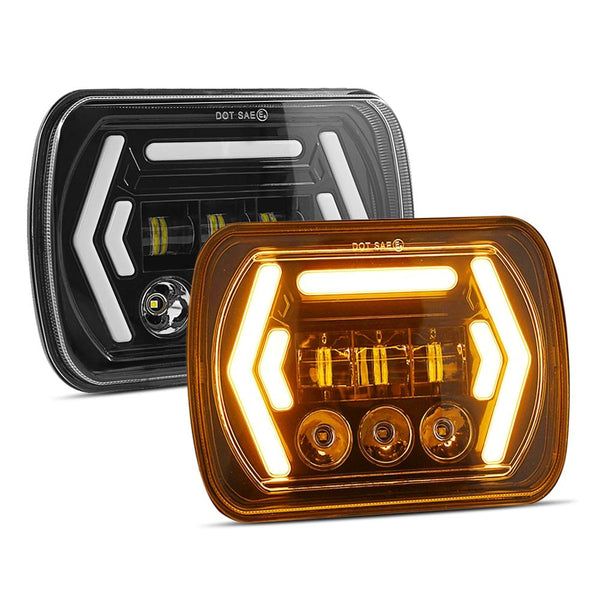 Car 7 Inch Square Dc9 30V Led Headlight Modification Accessories For Jeep Wrangler Led Car Lights