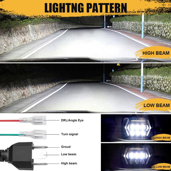 Car 7 Inch Square Dc9 30V Led Headlight Modification Accessories For Jeep Wrangler Led Car Lights