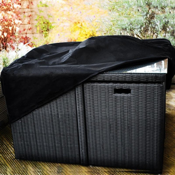 Waterproof 210D Oxford Cloth Cover For Outdoor Furniture Set Protects From Uv Dust And Rain 213 X 132 74Cm Black Outdoor Furniture Covers
