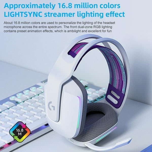 Wireless Rgb Gaming Headset With Light Speed Silver Headsets