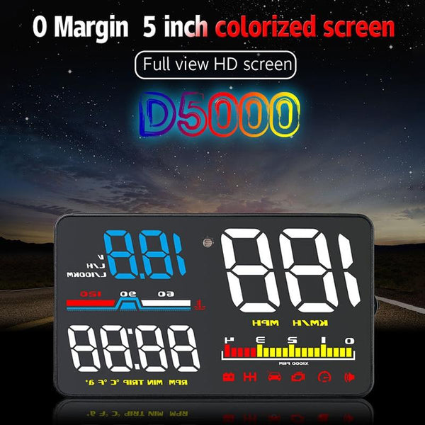 5 Inch Obd2 Head Up Display Car Speed Revolving Water Temp Battery Voltage Other Instruments & Gauges