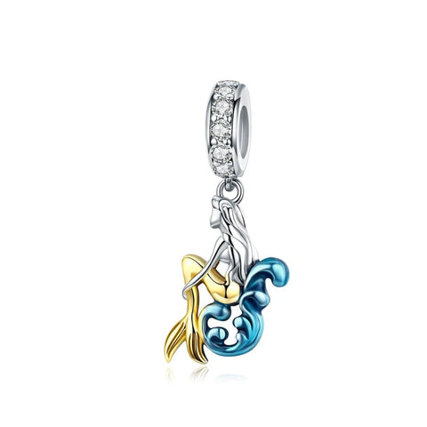 925 Sterling Silver Mermaid Charm For Diy Bracelet Charms & Pendants