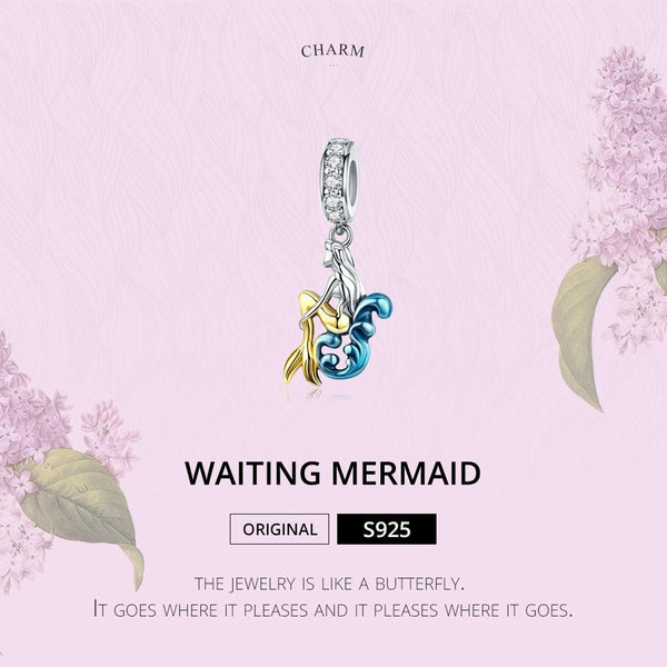 925 Sterling Silver Mermaid Charm For Diy Bracelet Charms & Pendants