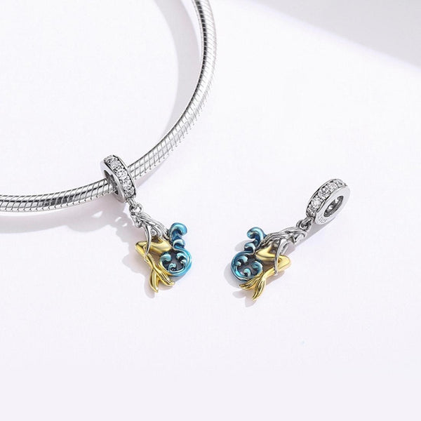 925 Sterling Silver Mermaid Charm For Diy Bracelet Charms & Pendants