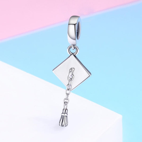 925 Sterling Silver Bachelor Cap Pendant For Bracelet Or Necklace Bracelets
