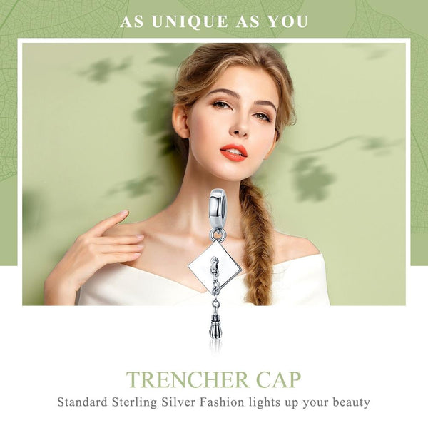 925 Sterling Silver Bachelor Cap Pendant For Bracelet Or Necklace Bracelets