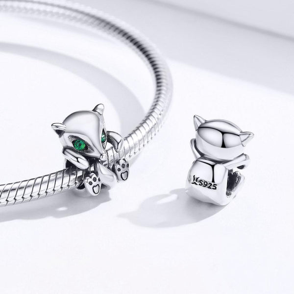 925 Sterling Silver Fox Charm Beads For Diy Bracelets Charms & Pendants