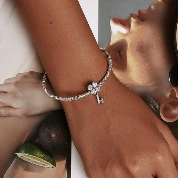 925 Sterling Silver Heart Clover Beads For Diy Bracelet Or Necklace Charms & Pendants