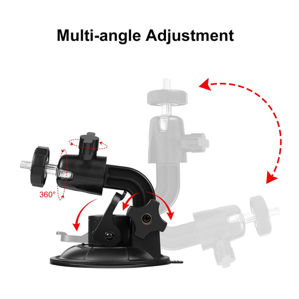 Universal Car Phone Mount With Suction Cup And Tripod Adapter Vehicle Camera Holders