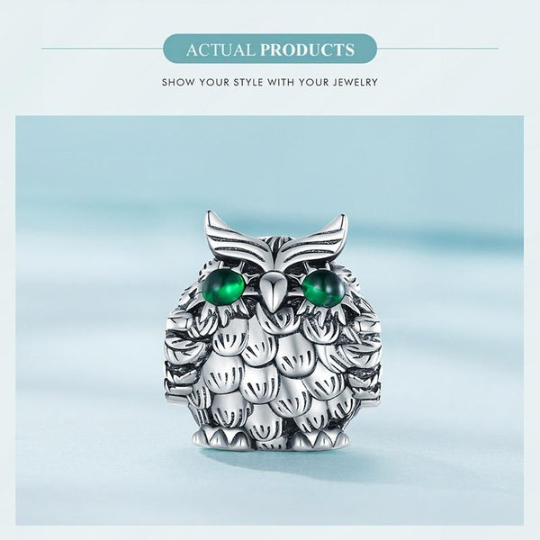 925 Sterling Silver Owl Pendant Necklace Charm For Diy Bracelets Charms & Pendants