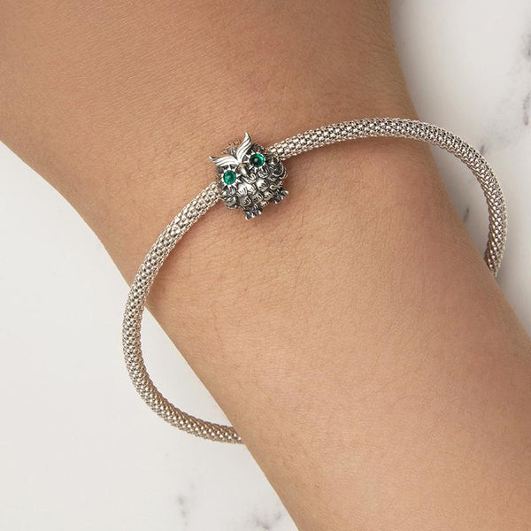 925 Sterling Silver Owl Pendant Necklace Charm For Diy Bracelets Charms & Pendants