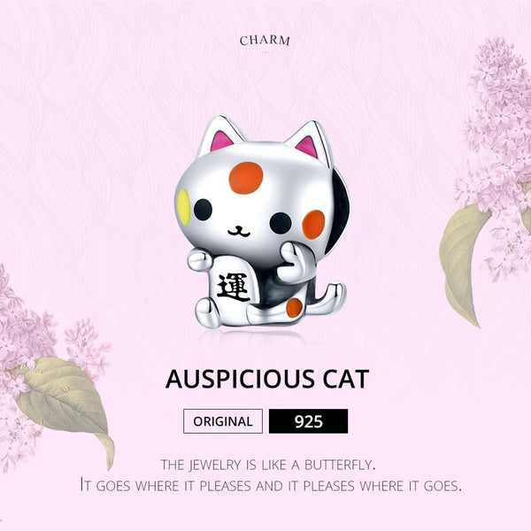 925 Sterling Silver Lucky Cat Bead For Diy Bracelet Or Necklace Charms & Pendants