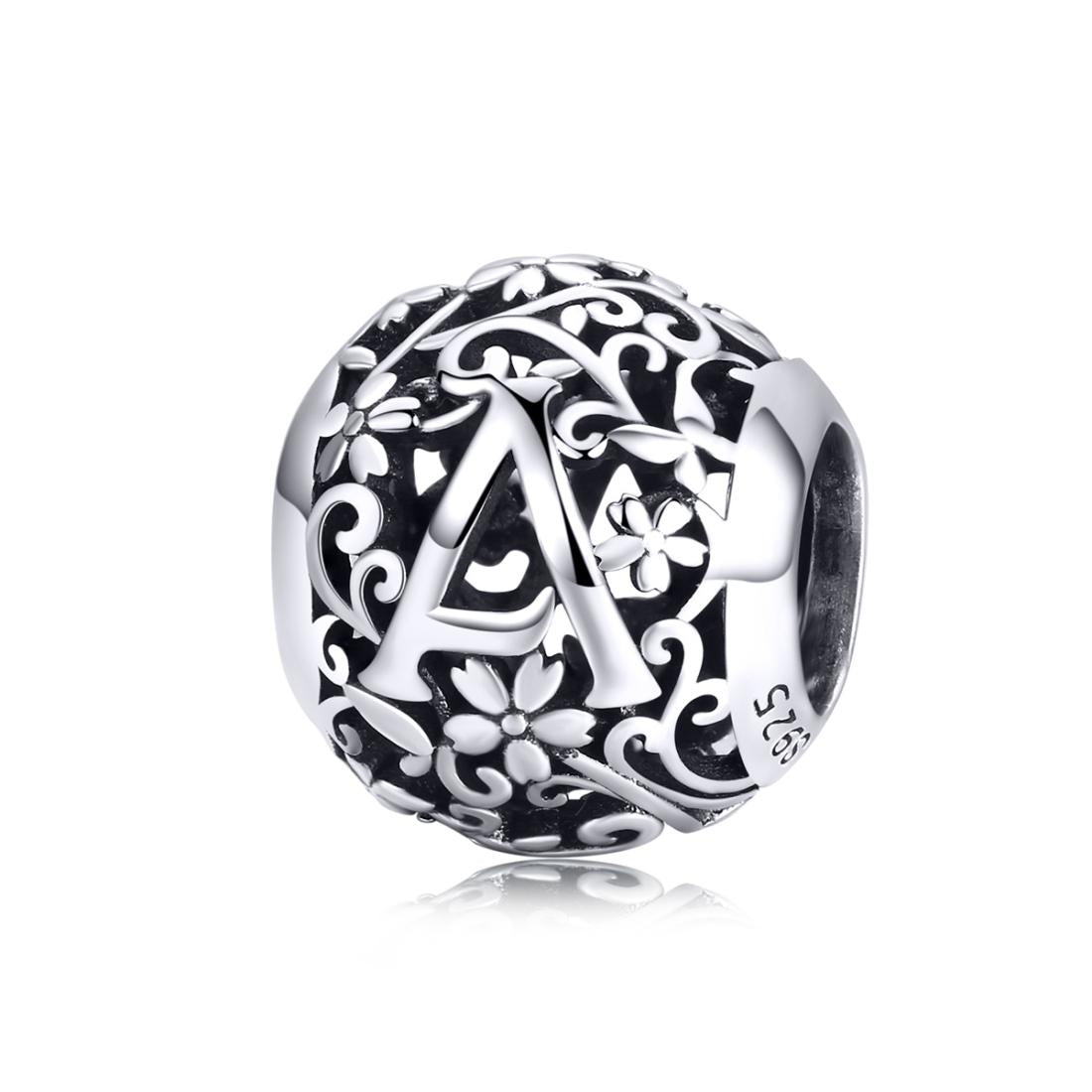 925 Sterling Silver Letter Beads For Diy Bracelets Charms & Pendants